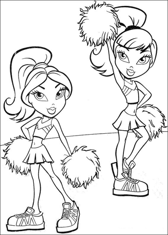 Cheerleaders Coloring Page