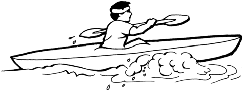 Kayaking Coloring Page