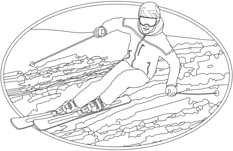 Ski Coloring Page