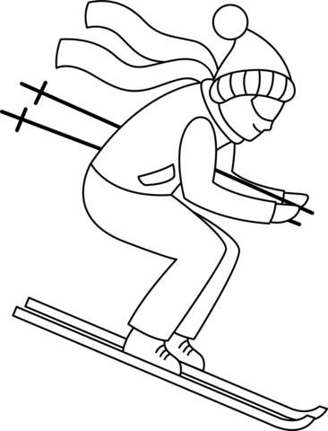 Skier Coloring Page