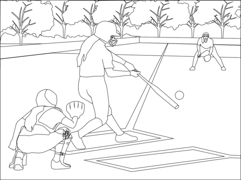 Softball Coloring Page