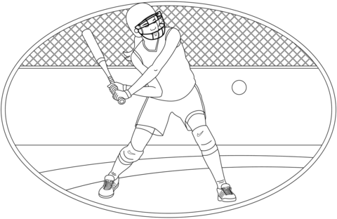 Softballl Coloring Page