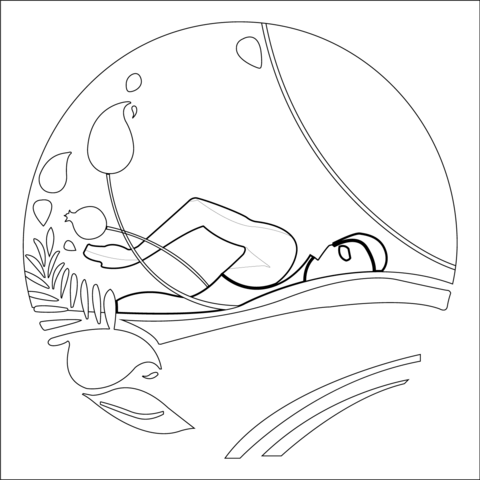 Swimming Coloring Page