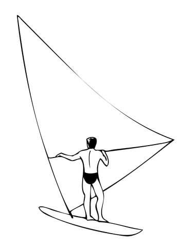 Windsurf Coloring Page