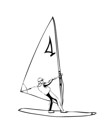 Windsurfer Coloring Page