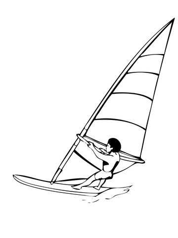 Windsurfing Coloring Page