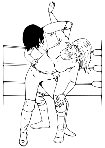 Wrestling Coloring Page